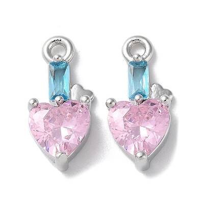 Brass Micro Pave Cubic Zirconia Charms