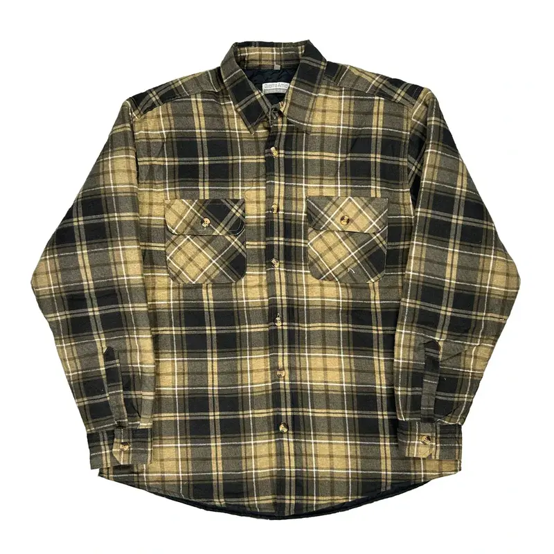 Quattro Amici Checked Overshirt - XL Beige Cotton