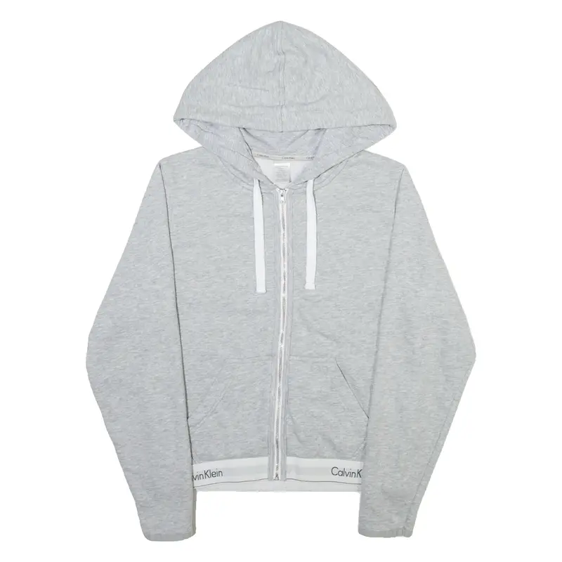 CALVIN KLEIN Sleepwear Womens Grey Hoodie Full Zip S