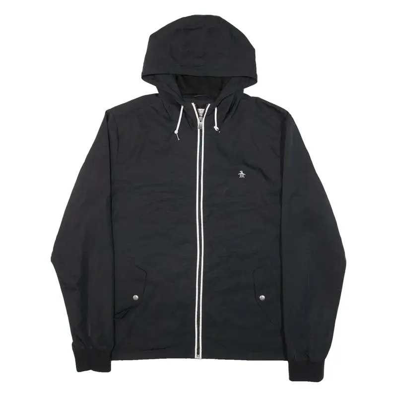 ORIGINAL PENGUIN Mens Jacket Black Hooded L