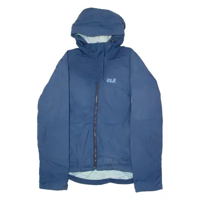 JACK WOLFSKIN Womens Rain Jacket Blue Hooded XL