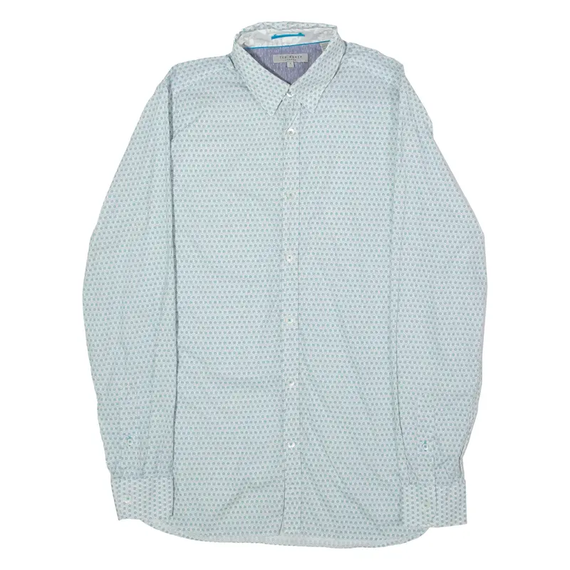 TED BAKER Mens Shirt Green Floral Long Sleeve S