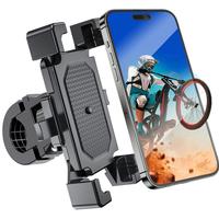 Bike Phone Holder, Motorcycle Phone Mount, [Anti Vibration] Bicycle Phone Holder Handlebar, Scooter E-Bike ATV Phone Clip Cla...