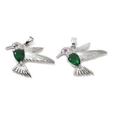 Brass Micro Pave Cubic Zirconia Pendants