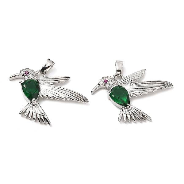 Brass Micro Pave Cubic Zirconia Pendants