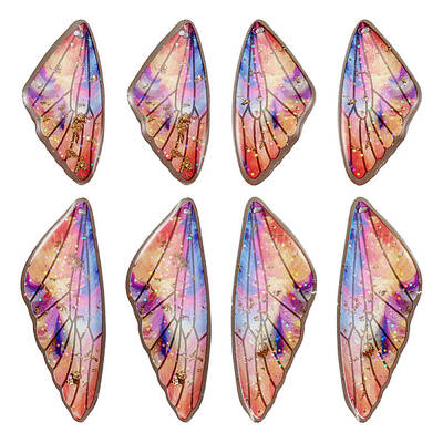 Transparent Resin Wing Pendants Set