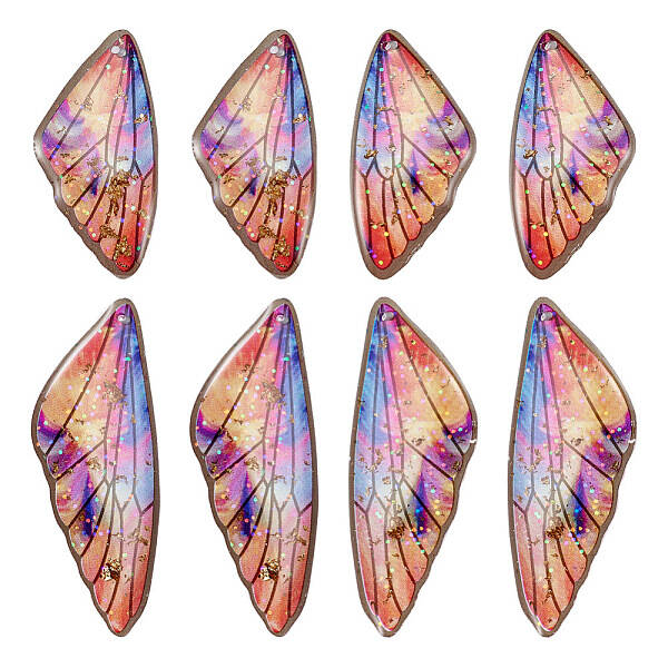 Transparent Resin Wing Pendants Set