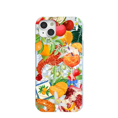 Powder Blue Mediterranean Summers iPhone 15 Plus Case