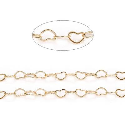 3.28 Feet Brass Heart Link Chains