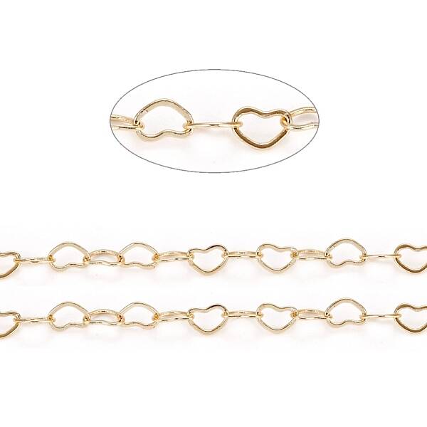 3.28 Feet Brass Heart Link Chains