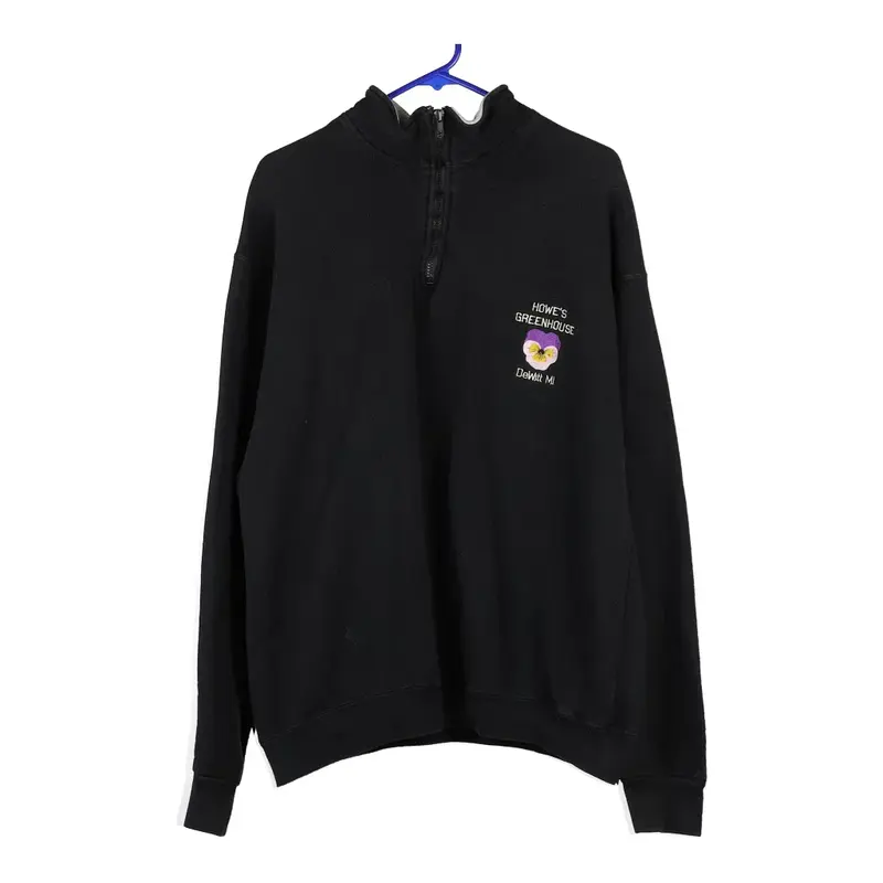 Howes Greenhouse Fruit Of The Loom Embroidered Zip Up - XL Black Cotton Blend
