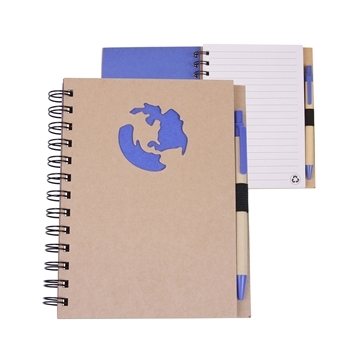 100 Promotional Globe Die Cut Notebook - Recycled Materials & 80 ...