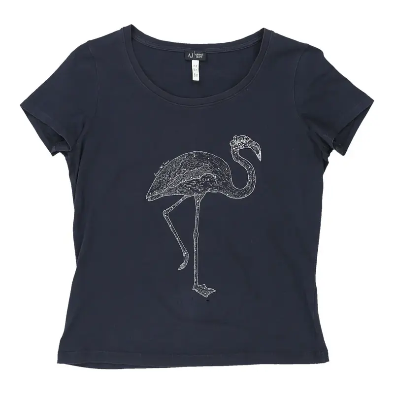 Armani Jeans Graphic T-Shirt - XL Navy Cotton | Size: x-large