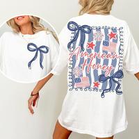 American Honey Coquette 4th Of July T Shirt, Girly Memorial Day T Shirt, Vintage Usa T Shirt, Independence Day T Shirt, Land ...