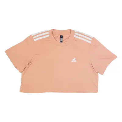 ADIDAS Cropped Prime Green Womens T-Shirt Pink UK 10