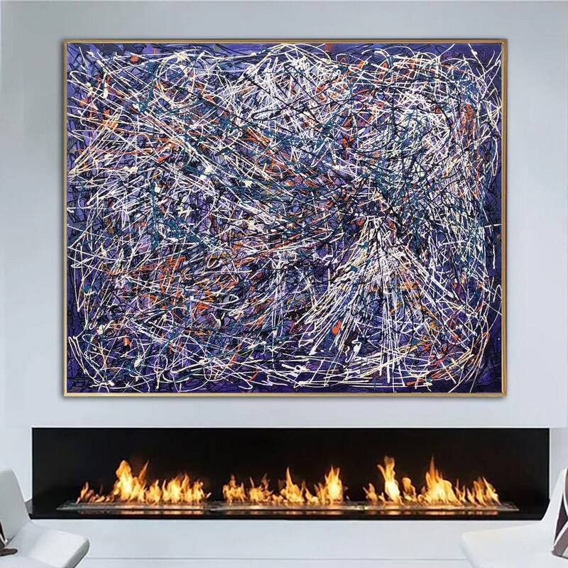 Jackson Pollock Style Paintings On Canvas Modern Urban Art Textured Oil Painting Acrylic Hand Painted Art | PRIME