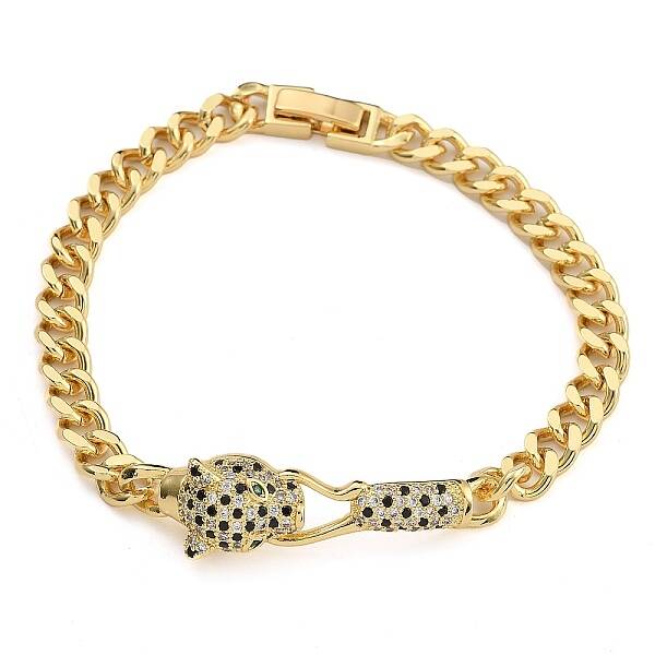 Brass Micro Pave Cubic Zirconia Link & Charm Bracelets