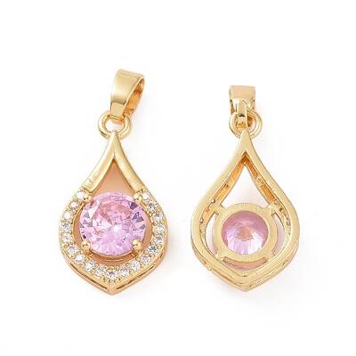 Brass Micro Pave Cubic Zirconia Pendants