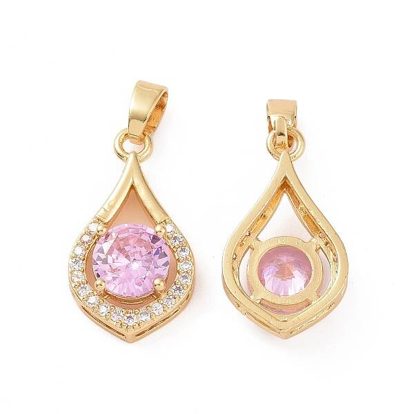 Brass Micro Pave Cubic Zirconia Pendants