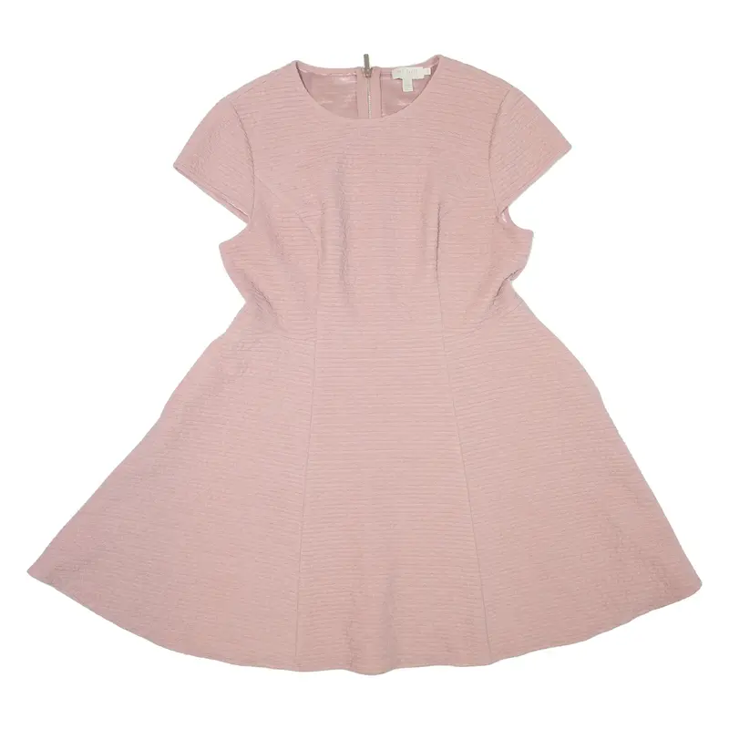 TED BAKER Womens Fit & Flare Dress Pink Short Sleeve Short XL
