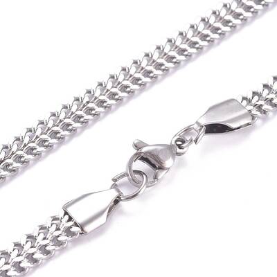 Non-Tarnish Men's 304 Stainless Steel Diamond Cut Cuban Link Chain Necklaces