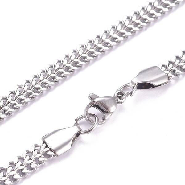 Non-Tarnish Men's 304 Stainless Steel Diamond Cut Cuban Link Chain Necklaces