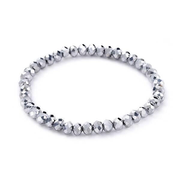 Electroplate Glass Beads Stretch Bracelets