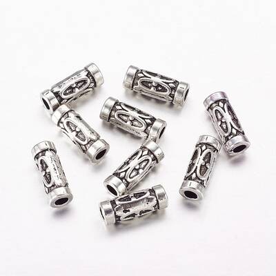 Tibetan Style Alloy Tube Beads