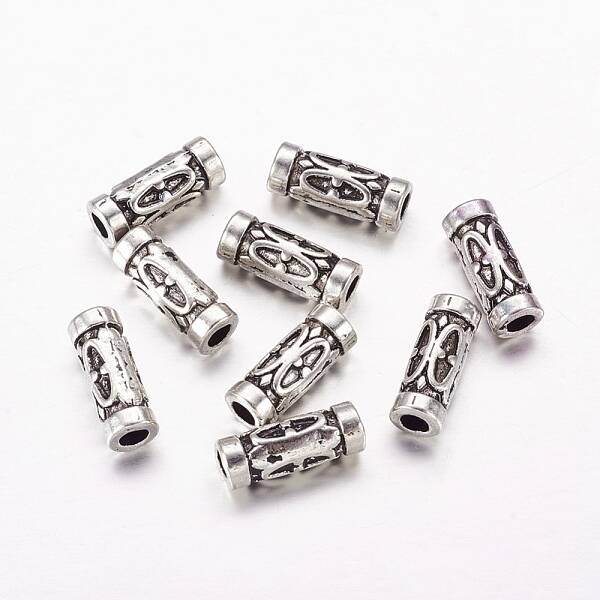 Tibetan Style Alloy Tube Beads