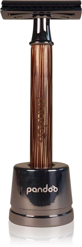 Pandoo Bamboo Safety Razor + Replacement Head 10 Pieces Slim Handle