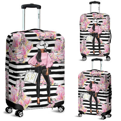 Paris Luggage Cover, Afro Lady Luggage Cover