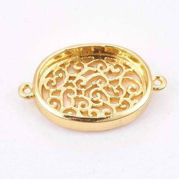 Brass Cabochon Connector Settings