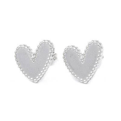 Non-Tarnish 304 Stainless Steel Heart Stud Earrings for Women