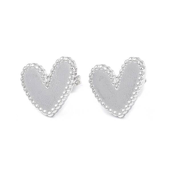 Non-Tarnish 304 Stainless Steel Heart Stud Earrings for Women
