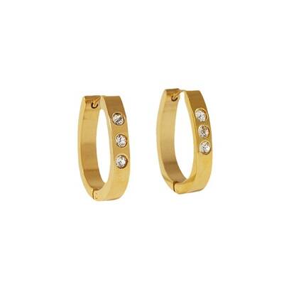 Fashionable Stainless Steel U-Shaped Hoop Earrings