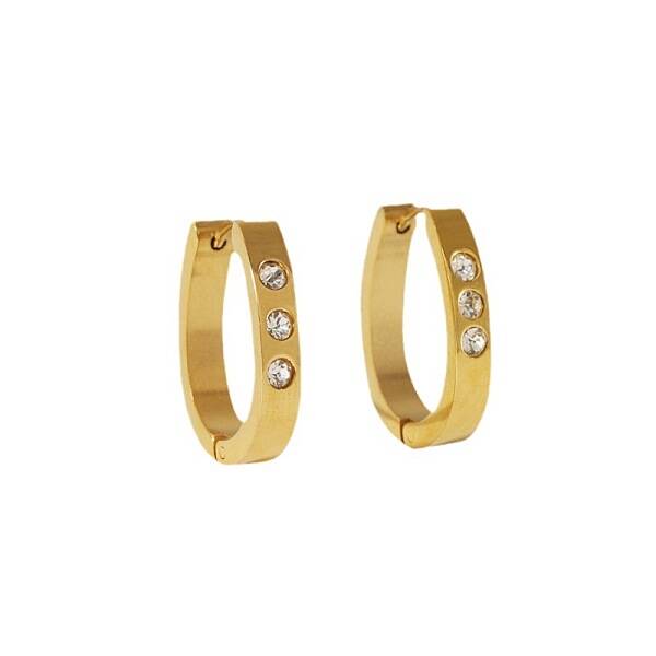 Fashionable Stainless Steel U-Shaped Hoop Earrings