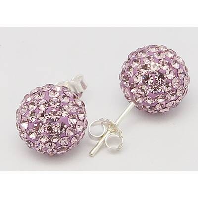 Sexy Valentines Day Gifts for Her 925 Sterling Silver Austrian Crystal Rhinestone Ball Stud Earrings