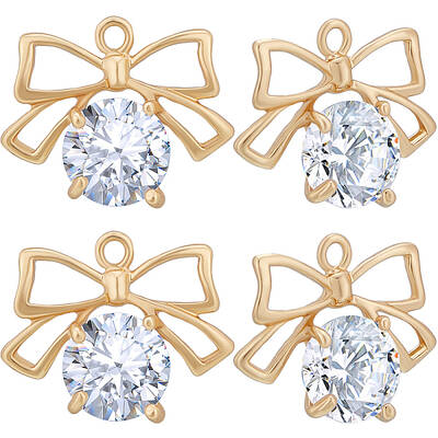12pcs Clear Cubic Zirconia Charms