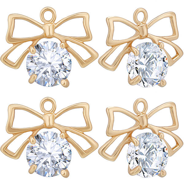 12pcs Clear Cubic Zirconia Charms