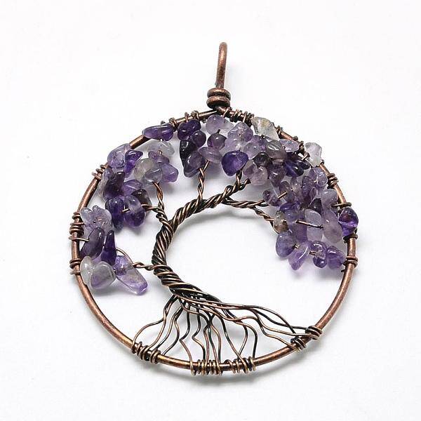 Natural Amethyst Chip Big Pendants