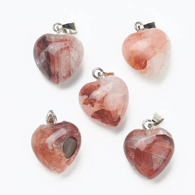 Natural Ferruginous Quartz/Hematoid Quartz Pendants
