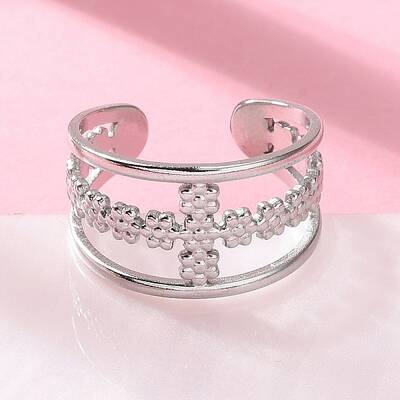 Cross 304 Stainless Steel Open Cuff Rings