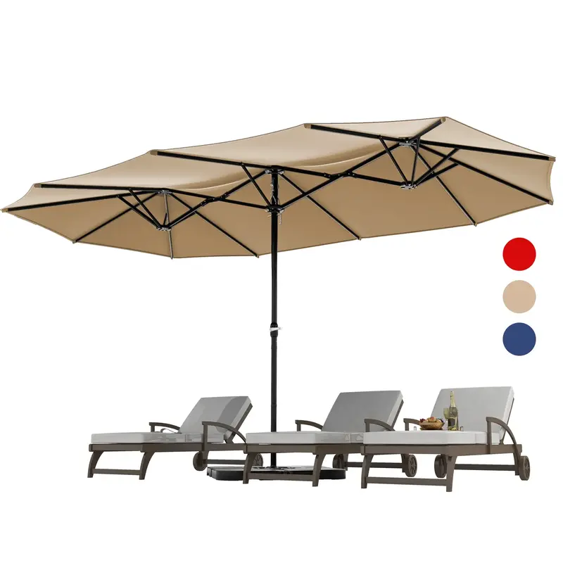 YITAHOME 13ft Patio Umbrella, Base not include, Outdoor Extra Large Double-Sided Market Table Umbrella for Pool, Patio Furnit...