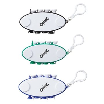 250 Promotional Oval Golf Tee Carrier - Carabiner Clip