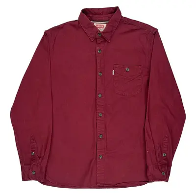 Levis Flannel Shirt - Medium Burgundy Cotton