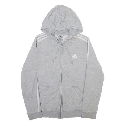 ADIDAS Womens Grey Hoodie Full Zip S