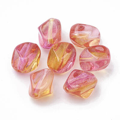 Two Tone Transparent Spray Painted Acrylic Beads