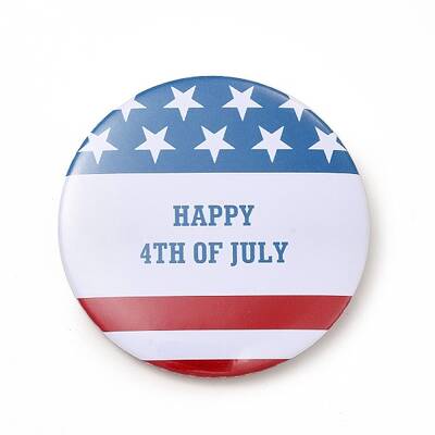 Independence Day Flat Round Tinplate Badge Pins