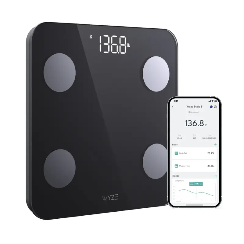 Wyze Scale S — Bluetooth Smart Weighing Scale, Multiple Body Composition Measurements (Body Fat, BMI & Muscle, Weight Loss,...