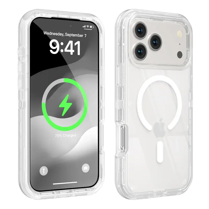 Magnetic For iPhone 17 Pro Max 16 15 14 13 12 11 Case,Compatible with MagSafe,3 in 1 Heavy Duty Drop Protection Full Body Rug...